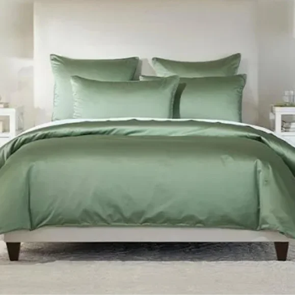 Ethan Allen Queen Duvet And Shams Set Salena Duvet Cover Set F/Q Size Sage Green - Picture 1 of 7